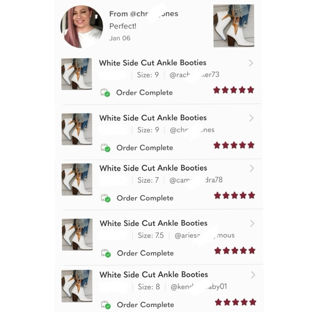 White Side Cut Ankle Booties - Picture 6 of 7